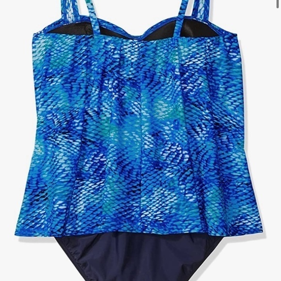 NWT shape solver size 8 one piece swimsuit blue navy tummy control Reflections - Picture 3 of 12